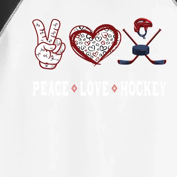 Hockey Lovers Player Fans Peace Love Hockey Gift Toddler Fine Jersey T-Shirt