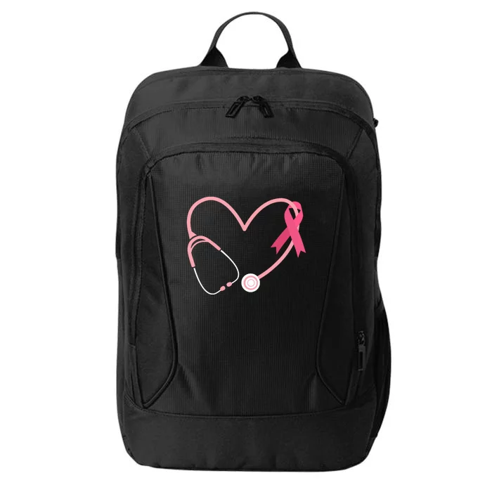 Heart Love Pink Ribbon Cute Breast Cancer Doctor Nurse Gift City Backpack