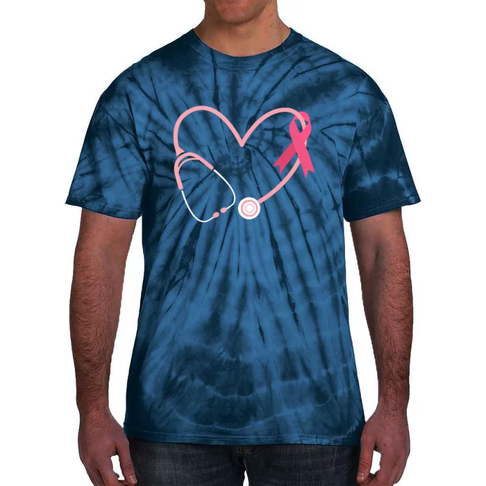 Heart Love Pink Ribbon Cute Breast Cancer Doctor Nurse Gift Tie-Dye T-Shirt