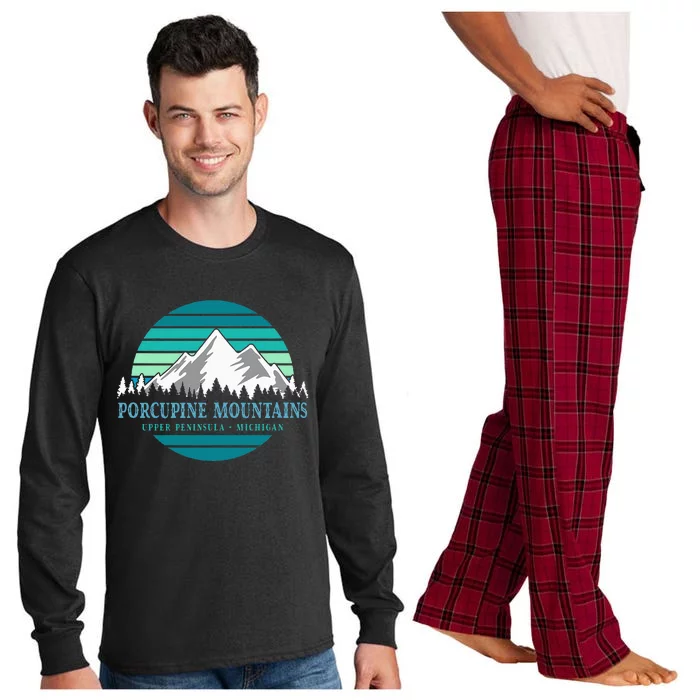 Hozier Logoretro Porcupine Mountains Upper Peninsula Michigan Outdoor Long Sleeve Pajama Set