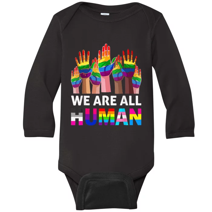 Human LGBT Pride Parade Plus Size Baby Long Sleeve Bodysuit