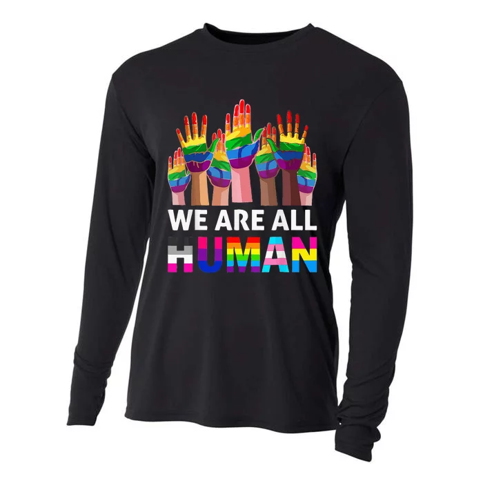 Human LGBT Pride Parade Plus Size Cooling Performance Long Sleeve Crew