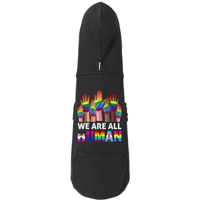 Human LGBT Pride Parade Plus Size Doggie 3-End Fleece Hoodie