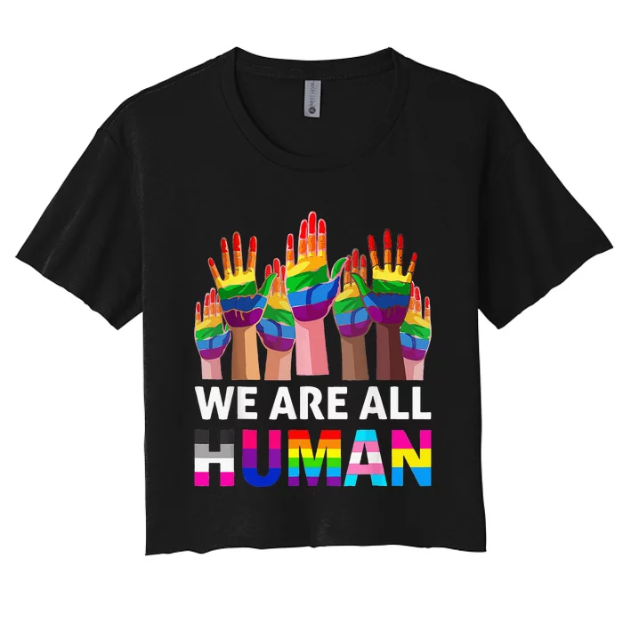 Human LGBT Pride Parade Plus Size Women's Crop Top Tee