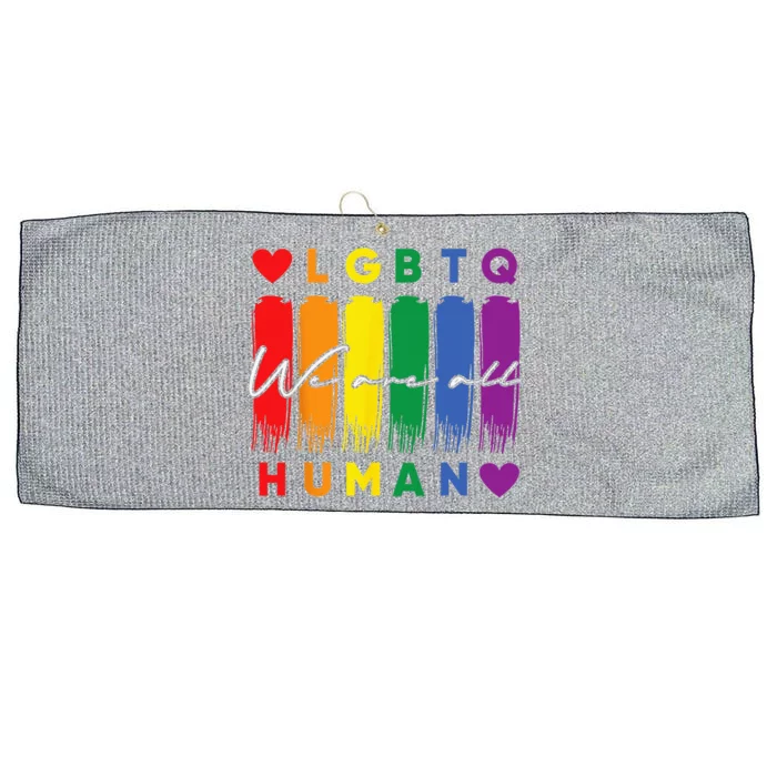 Human LGBTQ Pride Month Rainbow Large Microfiber Waffle Golf Towel