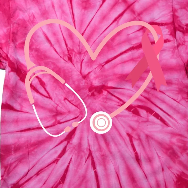 Heart Love Pink Ribbon Doctor Nurse Cute Breast Cancer Gifts Tie-Dye T-Shirt