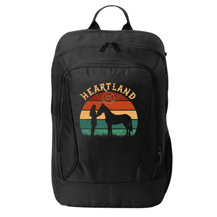 Heart Land Retro Vintage Sunset City Backpack