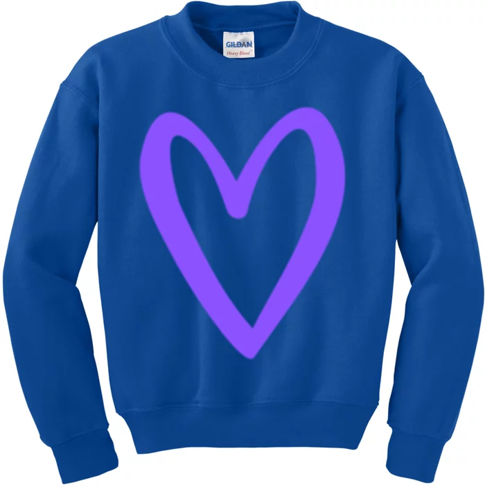 Heart Love Retro Vintage Tiny Purple Heart Valentine's Day Gift Kids Sweatshirt