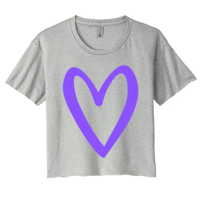 Heart Love Retro Vintage Tiny Purple Heart Valentine's Day Gift Women's Crop Top Tee