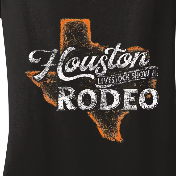 Houston Livestock  Rodeo S Western Aztec Women's V-Neck T-Shirt