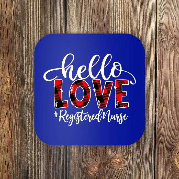 Hello Love Registered Nurse Flannel Valentine's Day Gift Coaster