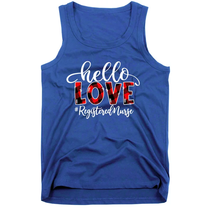 Hello Love Registered Nurse Flannel Valentine's Day Gift Tank Top