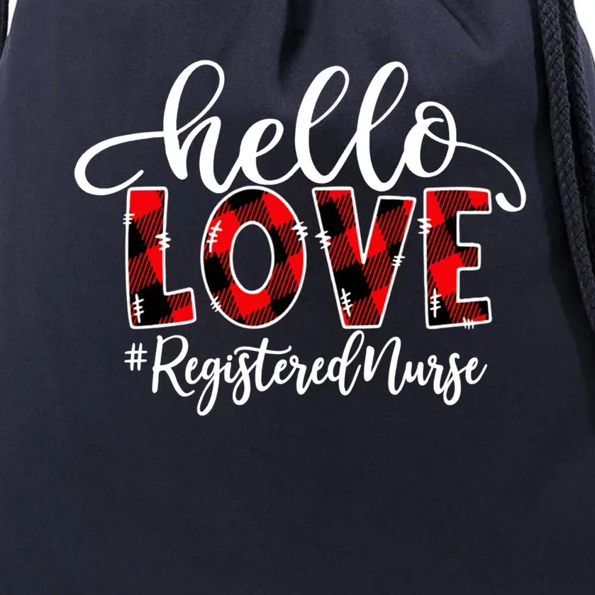 Hello Love Registered Nurse Flannel Valentine's Day Gift Drawstring Bag