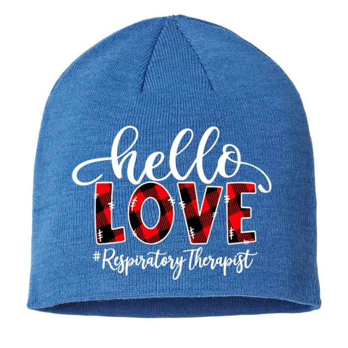 Hello Love Respiratory Therapist Flannel Valentine's Day Great Gift 8 1/2in Sustainable Knit Beanie