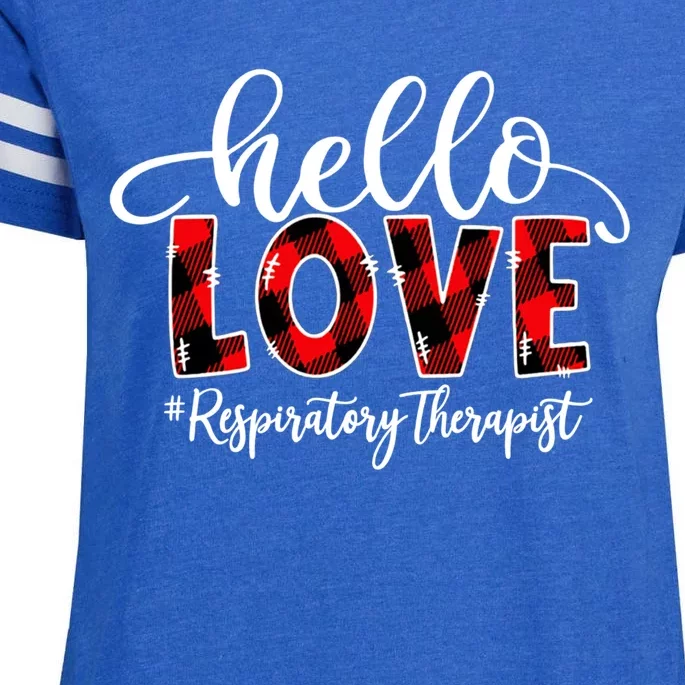 Hello Love Respiratory Therapist Flannel Valentine's Day Great Gift Enza Ladies Jersey Football T-Shirt