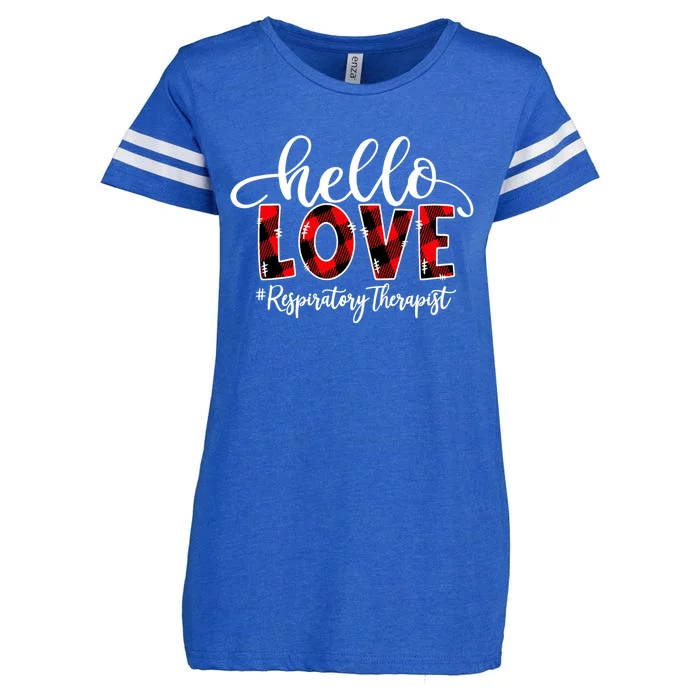 Hello Love Respiratory Therapist Flannel Valentine's Day Great Gift Enza Ladies Jersey Football T-Shirt