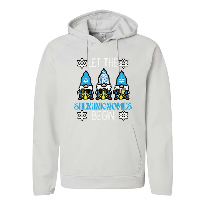 Hanukkah Let Shenanignome Begin Chanukah Gnome Performance Fleece Hoodie