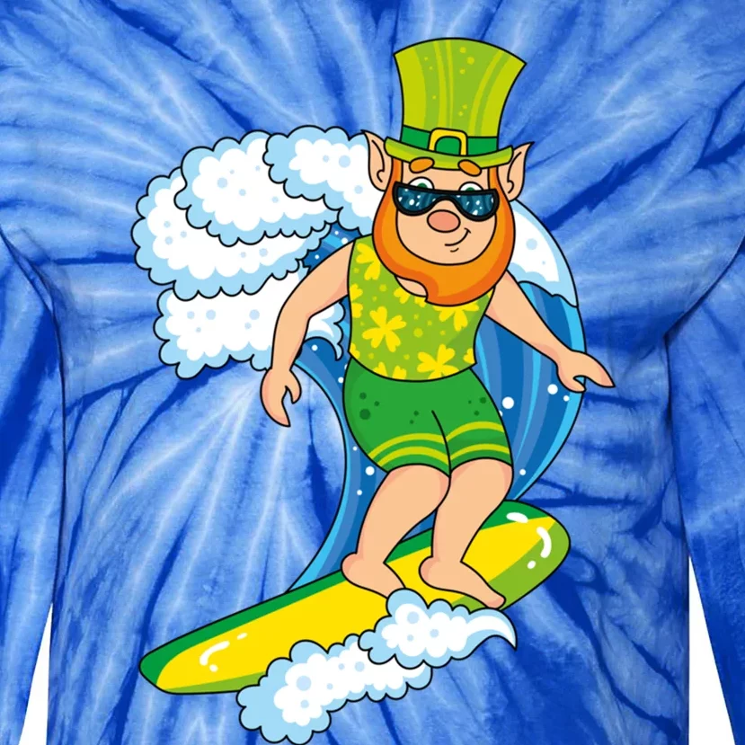 Hawaiian Leprechaun St Patricks Day Surfing Leprechaun Great Gift Tie-Dye Long Sleeve Shirt