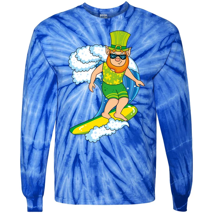 Hawaiian Leprechaun St Patricks Day Surfing Leprechaun Great Gift Tie-Dye Long Sleeve Shirt