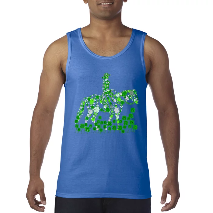 Horse Lady Shamrock Horseback Riding Equestrian Patrick Day Great Gift Tank Top