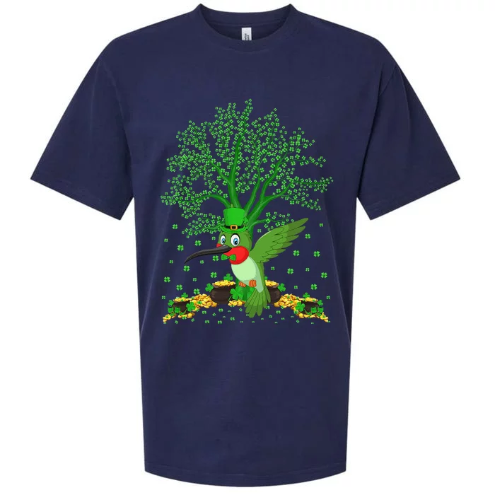 Hummingbird Lover Shamrockree Hummingbird St Patrick's Day Sueded Cloud Jersey T-Shirt