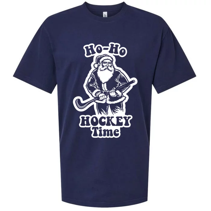 Hockey Lover Santa Hockey Player Xmas Sport Christmas Hockey Gift Sueded Cloud Jersey T-Shirt