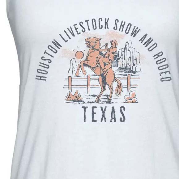 Houston Livestock Show And Rodeo Texas Cowboy And Horse Ladies Essential Flowy Tank