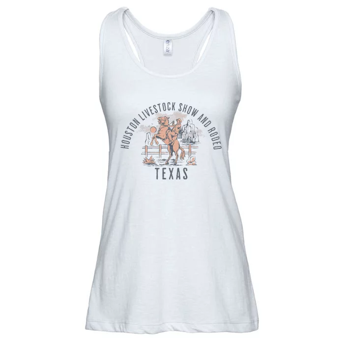 Houston Livestock Show And Rodeo Texas Cowboy And Horse Ladies Essential Flowy Tank