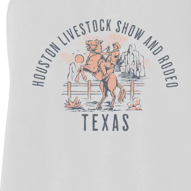 Houston Livestock Show And Rodeo Texas Cowboy And Horse Women's Racerback Tank