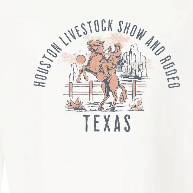 Houston Livestock Show And Rodeo Texas Cowboy And Horse Cropped Pullover Crew