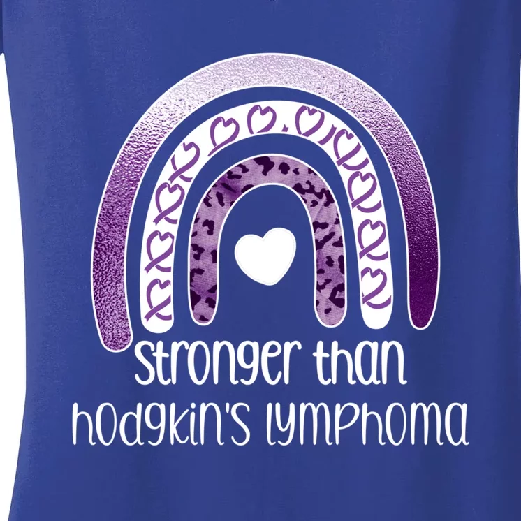 Hodgkin's Lymphoma Survivor Cancer Warrior Gift Women's V-Neck T-Shirt