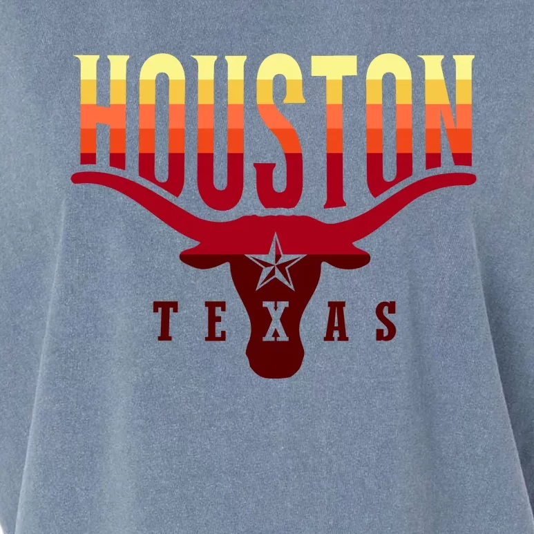 Houston Longhorn Sunset Logo Garment-Dyed Women's Muscle Tee