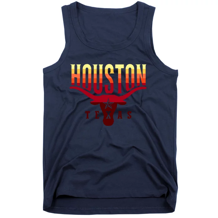 Houston Longhorn Sunset Logo Tank Top