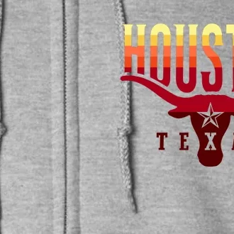 Houston Longhorn Sunset Logo Full Zip Hoodie