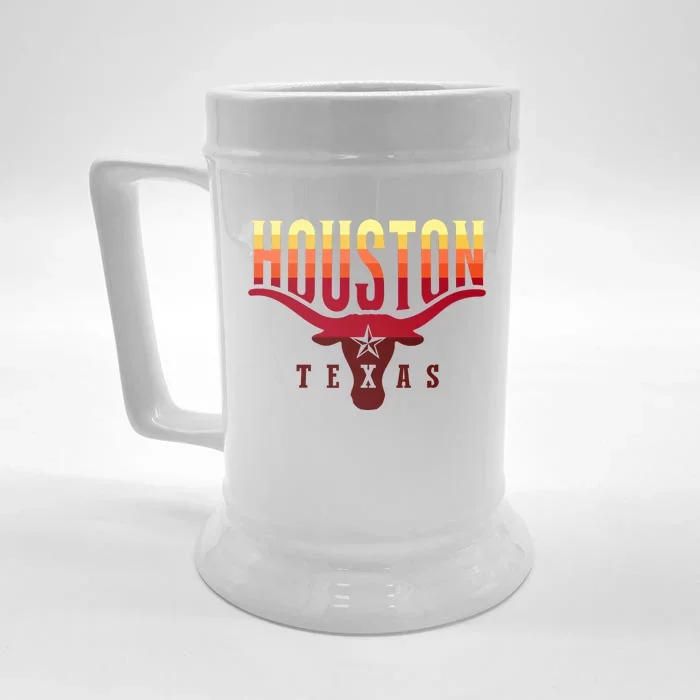 Houston Longhorn Sunset Logo Front & Back Beer Stein