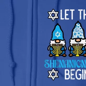 Hanukkah Let Shenanignome Begin Chanukah Gnome Full Zip Hoodie