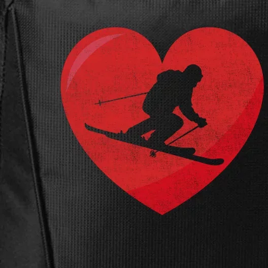 Heart Lover Skiing Gift Valentines Day Cute Gift City Backpack