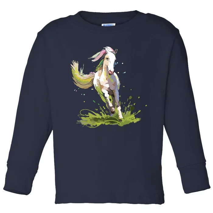 Horse Lover Shirts Girl Horseback Riding Equestrian Horse Toddler Long Sleeve Shirt