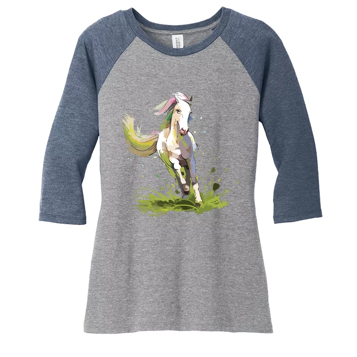 Horse Lover Shirts Girl Horseback Riding Equestrian Horse Women's Tri-Blend 3/4-Sleeve Raglan Shirt