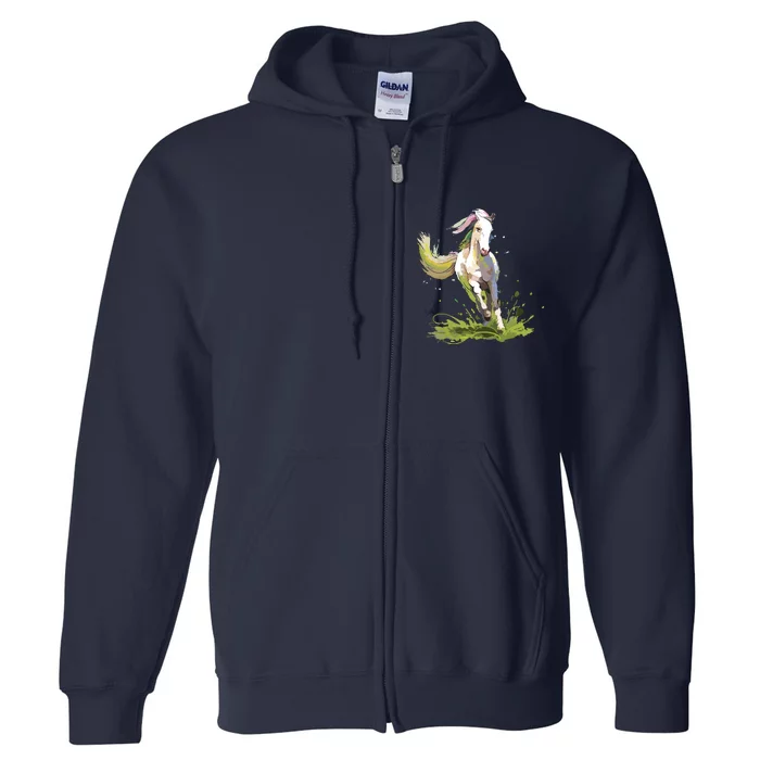 Horse Lover Shirts Girl Horseback Riding Equestrian Horse Full Zip Hoodie