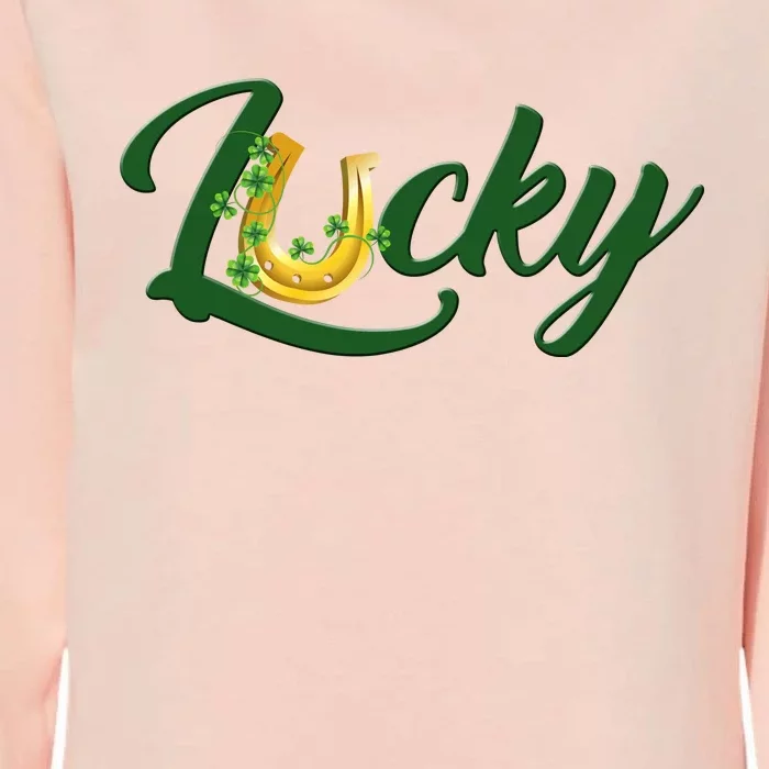 Horseshoe Lucky St Patrick's Day Womens California Wash Sweatshirt