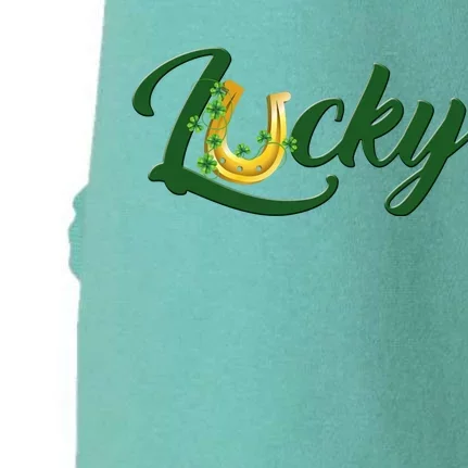 Horseshoe Lucky St Patrick's Day Doggie 3-End Fleece Hoodie