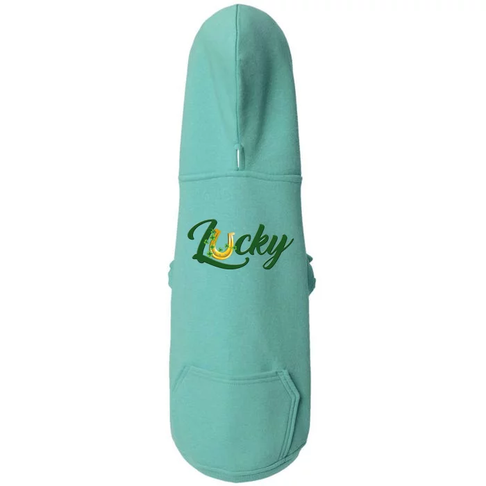 Horseshoe Lucky St Patrick's Day Doggie 3-End Fleece Hoodie