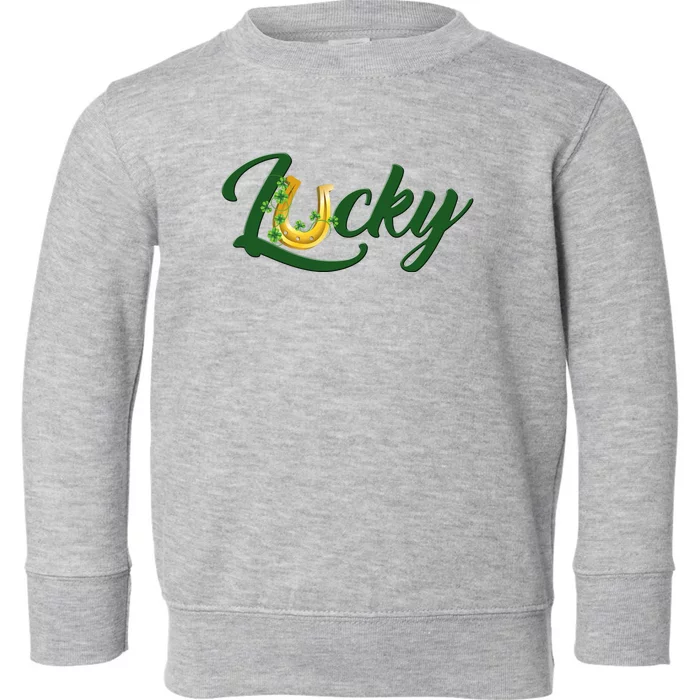 Horseshoe Lucky St Patrick's Day Toddler Sweatshirt