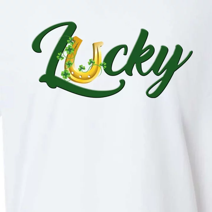 Horseshoe Lucky St Patrick's Day Sueded Cloud Jersey T-Shirt