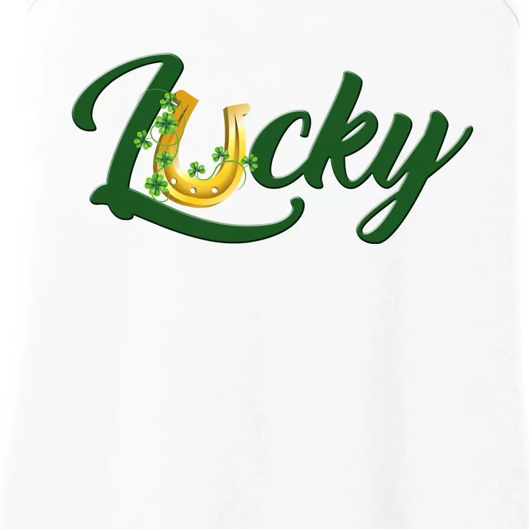 Horseshoe Lucky St Patrick's Day Ladies Essential Tank