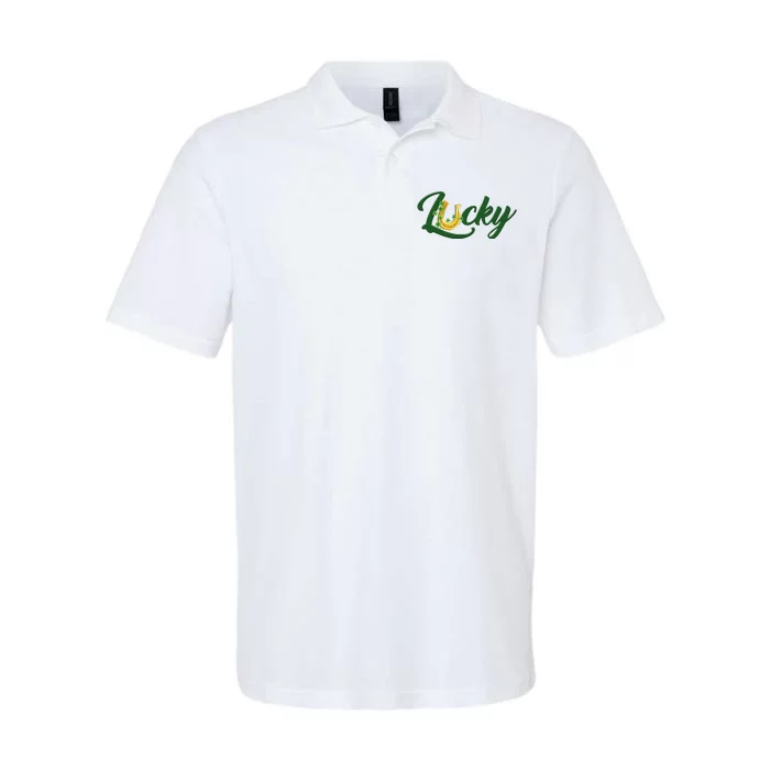 Horseshoe Lucky St Patrick's Day Softstyle Adult Sport Polo