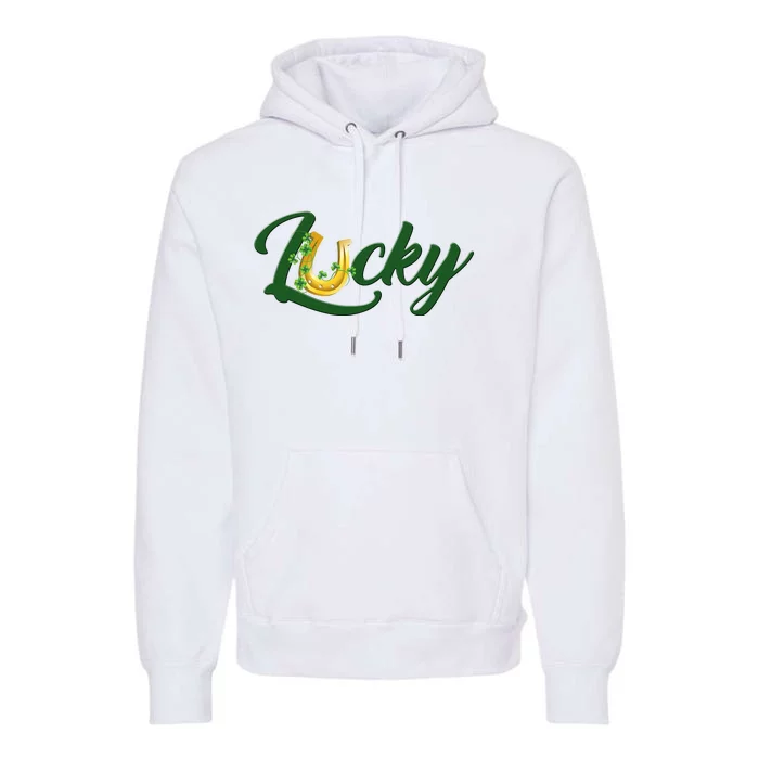 Horseshoe Lucky St Patrick's Day Premium Hoodie