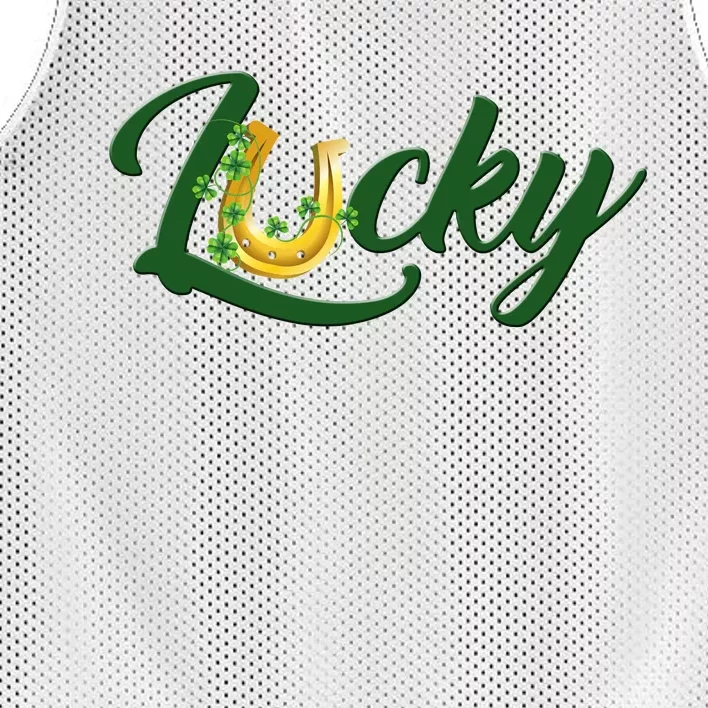 Horseshoe Lucky St Patrick's Day Mesh Reversible Basketball Jersey Tank