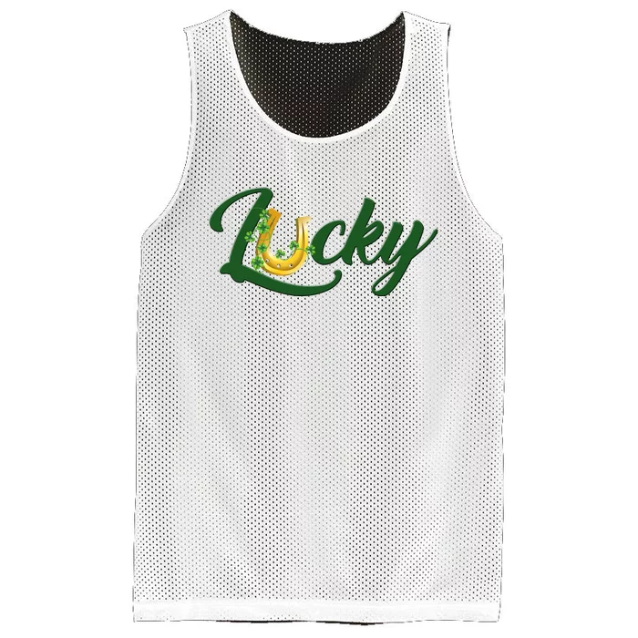 Horseshoe Lucky St Patrick's Day Mesh Reversible Basketball Jersey Tank